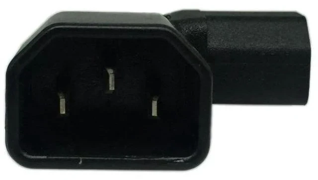 Alt view image 3 of 3 - Cerrxian Left Angle IEC 320 C14 Male to C13 Female Power Adapter, 3-Pin PDU PSU UPS Power Extension Receptacle for LCD LED Wall Mount TVs, Servers & Monitors