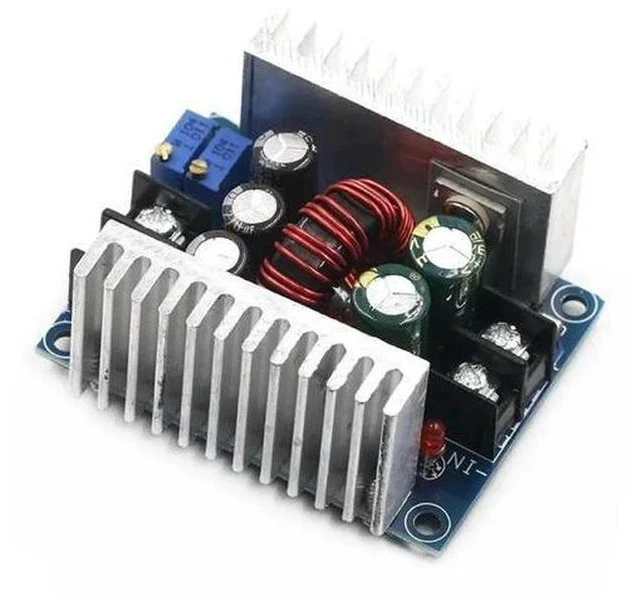 Main image of 300W 20A DC-DC Buck Converter, CC CV Constant Current LED Driver, 6-40V to 1.2-36V Adjustable Step Down Voltage Regulator Module with Electrolytic Capacitor & Dual Heatsinks