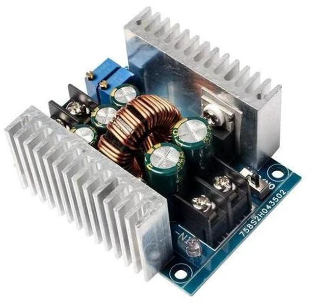 Alt view image 2 of 7 - 300W 20A DC-DC Buck Converter, CC CV Constant Current LED Driver, 6-40V to 1.2-36V Adjustable Step Down Voltage Regulator Module with Electrolytic Capacitor & Dual Heatsinks