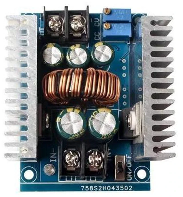 Alt view image 4 of 7 - 300W 20A DC-DC Buck Converter, CC CV Constant Current LED Driver, 6-40V to 1.2-36V Adjustable Step Down Voltage Regulator Module with Electrolytic Capacitor & Dual Heatsinks