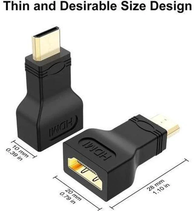 Alt view image 4 of 6 - 2 Pack Gold-Plated HDMI Female to Mini HDMI Male Adapter, Standard HDMI to Mini HDMI Converter for Digital Camera, Camcorder, Tablet & Laptop