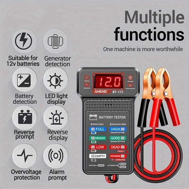 Alt view image 4 of 5 - BT172 Car Battery Tester One-Key Life & Capacity Diagnosis, Smart Battery Analyzer