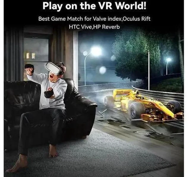 Alt view image 5 of 7 - 8K Fiber Optic Displayport 1.4 Cable 10Feet, Supports 8K@60Hz, 4K@144Hz High Speed 32.4Gbps Support 3D Visual Effects, VR Headset,HDCP2.2, HDR-Black 10 ft.