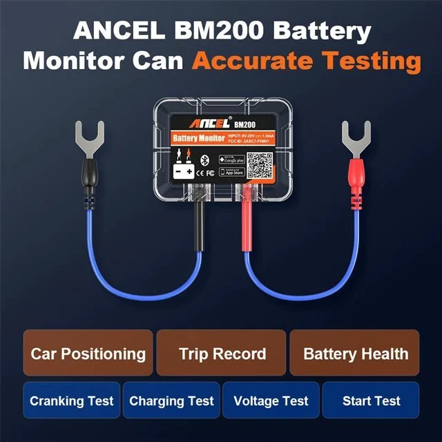 Alt view image 2 of 7 - 12V Bluetooth Car Battery Monitor & Tester Automotive Battery Health Analyzer with Cranking & Charging System Test for Car/RV/Motorcycle/Boat