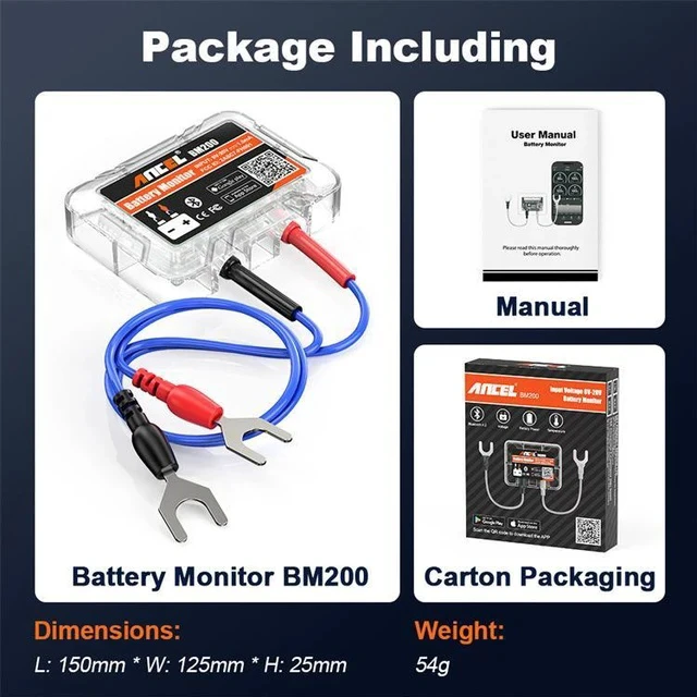 Alt view image 5 of 7 - 12V Bluetooth Car Battery Monitor & Tester Automotive Battery Health Analyzer with Cranking & Charging System Test for Car/RV/Motorcycle/Boat