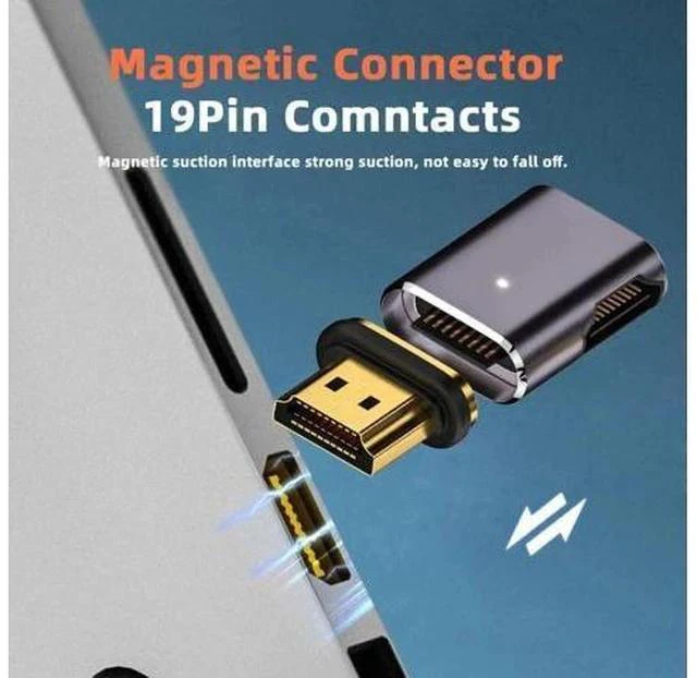 Alt view image 5 of 7 - Magnetic HDMI 2.1 Adapter, 90° Right Side Angled HDMI Male to Female Gender Changer, Gold-Plated Supports 8K@60Hz, 4K@120Hz, 48Gbps High Speed