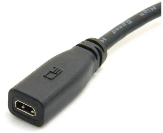 Alt view image 3 of 7 - 10cm Micro HDMI Type D Female to Mini HDMI Type C Male Converter Cable, HDMI 1.4 Cord for Camera Monitor