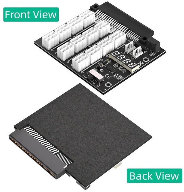 Alt view image 2 of 7 - Server Power Supply to 6-Pin GPU Adapter Board 36+24 Pin to 12 x 6-Pin PCIe Power Converter for Graphics Card Mining / Server / Workstation