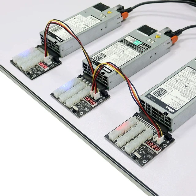 Alt view image 7 of 7 - Server Power Supply to 6-Pin GPU Adapter Board 36+24 Pin to 12 x 6-Pin PCIe Power Converter for Graphics Card Mining / Server / Workstation