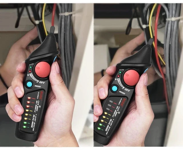 Alt view image 6 of 7 - AVD06X Smart Non-Contact Voltage Tester Pen Dual Mode (Auto/Manual), 12-1000V AC, Adjustable Sensitivity, 8 LED Indicators, Live/Neutral Wire & Breakpoint Detection