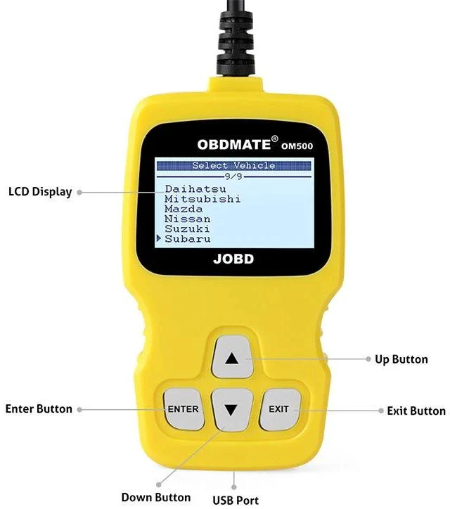 Alt view image 3 of 7 - Automotive Fault Code Reader Universal OBD2 Diagnostic Tool for Honda/Toyota/Nissan & More, Clear Check Engine Light, Backlit LCD Display