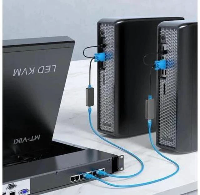Alt view image 5 of 5 - MT-VIKI 4-Pack USB VGA over RJ45 Extender Dongles, Compatible with MT-VIKI 1708MS-IP CAT6 IP KVM Switch, Max Extension Distance 230ft/70 Meters