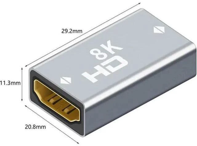 Alt view image 2 of 7 - 2 Pack Aluminum Alloy HDMI 2.1 Female to Female Coupler, 8K@60Hz HDMI-Compatible Cable Extender Adapter for HDTV, Laptops, TV Boxes