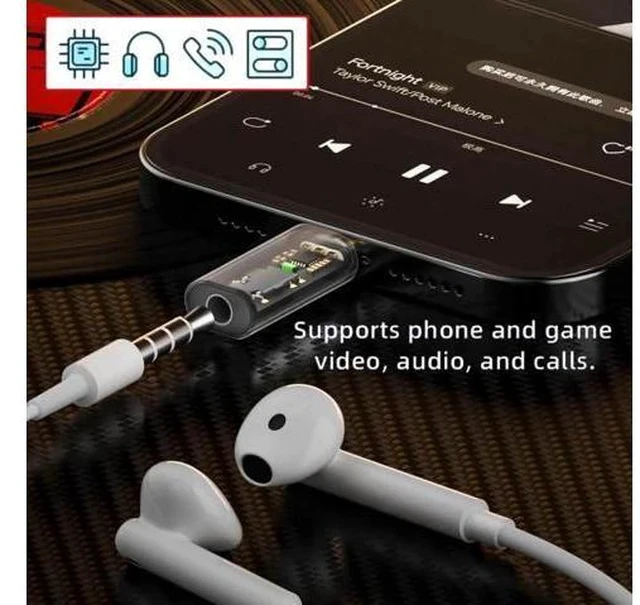 Alt view image 5 of 7 - 2PCS USB-C to 3.5mm Audio Adapter, Type C to AUX Jack with Mic Function, 16bit 48kHz External Sound Card for Phone Tablet Laptop