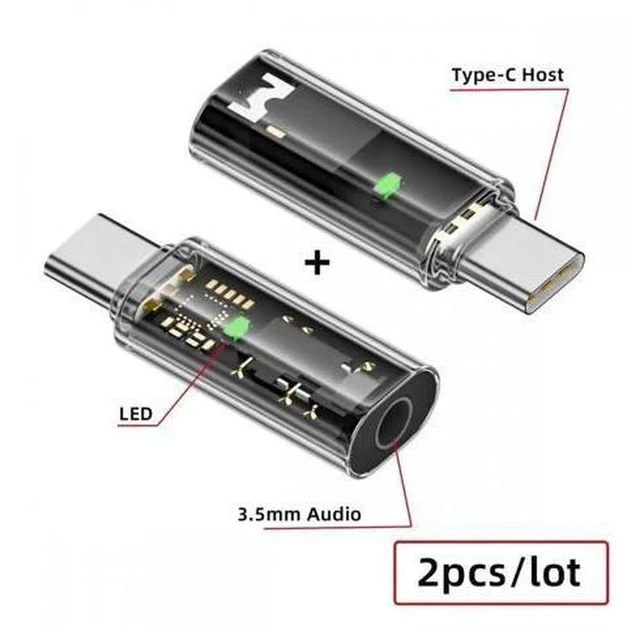 Alt view image 6 of 7 - 2PCS USB-C to 3.5mm Audio Adapter, Type C to AUX Jack with Mic Function, 16bit 48kHz External Sound Card for Phone Tablet Laptop