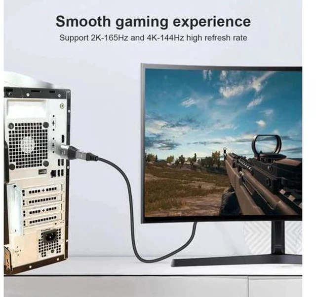 Alt view image 5 of 6 - Bi-Directional Mini DP to DP 1.4 Adapter, DisplayPort Male to Mini DisplayPort Female Converter Supports 8K@60Hz 4K@144Hz 2K@240Hz HDR G-Sync FreeSync for MacBook Surface Gaming Monitor