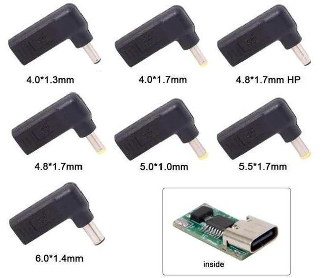 Alt view image 5 of 6 - 90 Degree Angled USB-C to DC 19V PD Trigger Emulator Adapter, Type-C PD to DC 4.0x1.7mm Barrel Jack Power Converter