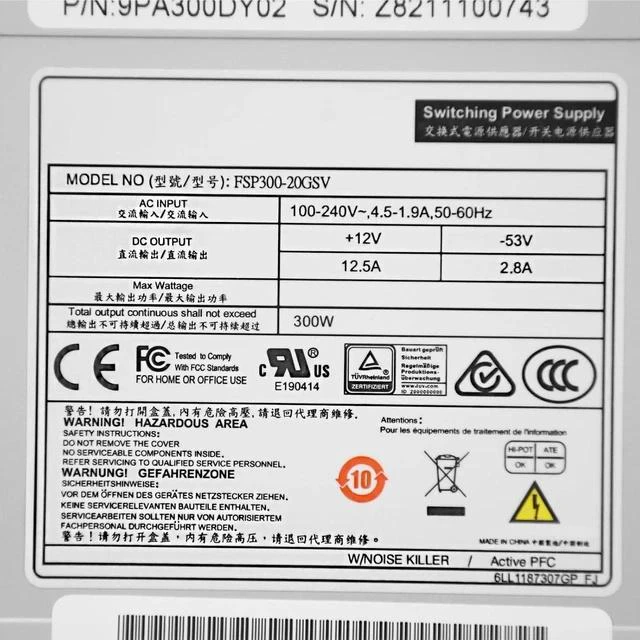 Alt view image 4 of 5 - PSU for POE 20P+4P+SATA*8 300W Power Supply FSP300-20GSV DPS-300AB-81 A