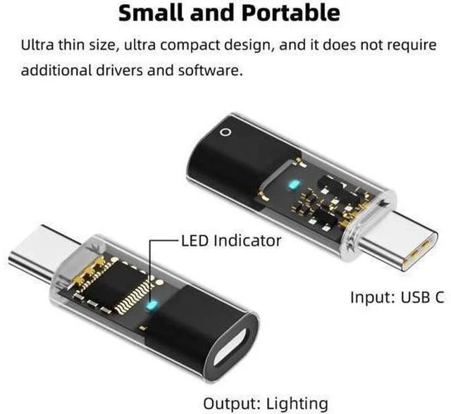 Alt view image 5 of 6 - Transparent USB-C Male to Apple Pencil 1st Gen Charging Adapter, Type-C Charging Dongle Connector Compatible with iPad 10th Generation