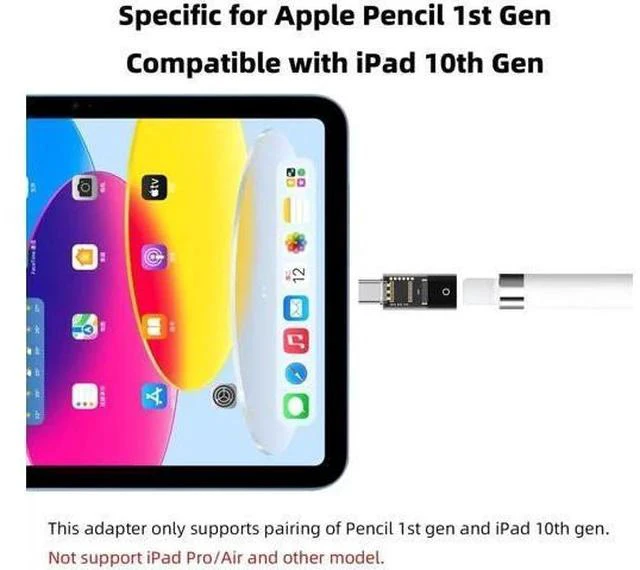 Alt view image 6 of 6 - Transparent USB-C Male to Apple Pencil 1st Gen Charging Adapter, Type-C Charging Dongle Connector Compatible with iPad 10th Generation