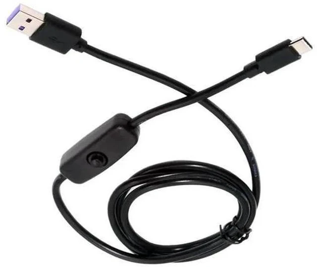 Main image of Ultra Mini USB-C OTG Adapter, USB 2.0 Male to Type-C Male Cable with On/Off Switch, 5V Power Extension Cord for Phone Tablet
