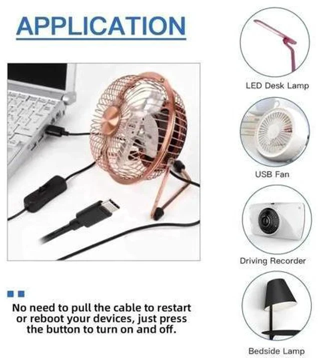 Alt view image 4 of 7 - Ultra Mini USB-C OTG Adapter, USB 2.0 Male to Type-C Male Cable with On/Off Switch, 5V Power Extension Cord for Phone Tablet