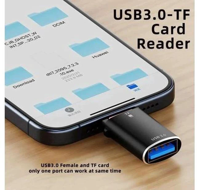 Alt view image 6 of 7 - 2-in-1 USB-C OTG Card Reader, Type-C to USB Female + TF Micro SD Combo Adapter