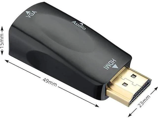 Alt view image 2 of 7 - Gold-Plated 1080P HDMI to VGA Video Adapter Converter Black, Digital HDMI to Analog VGA Connector for PC Laptop Desktop DVD TV TV Box