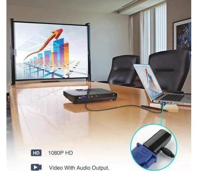 Alt view image 5 of 7 - Gold-Plated 1080P HDMI to VGA Video Adapter Converter Black, Digital HDMI to Analog VGA Connector for PC Laptop Desktop DVD TV TV Box
