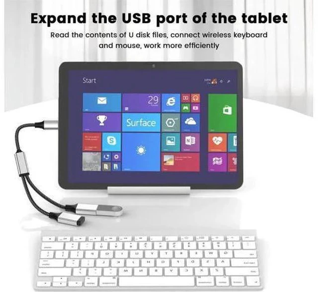 Alt view image 6 of 7 - 0.8FT USB-C Male to Dual USB-A 2.0 Female OTG Splitter Adapter, 2-Port Type-C Hub for Phones, Laptops & Game Consoles