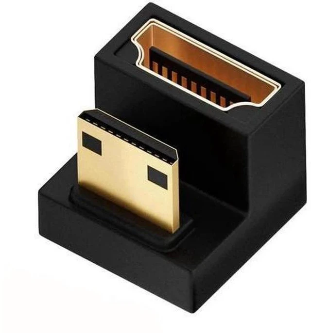 Main image of U-Shaped 360° Downward Back Angle Mini HDMI 1.4 Male to HDMI Female Extension Adapter, Support 4K HD