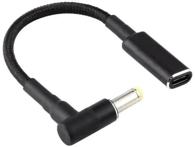 Alt view image 3 of 5 - Right Angle DC 5.5×2.5mm to USB-C PD 100W Nylon Braided Power Cable | Fixed 18.5V~20V Trigger Adapter Cord