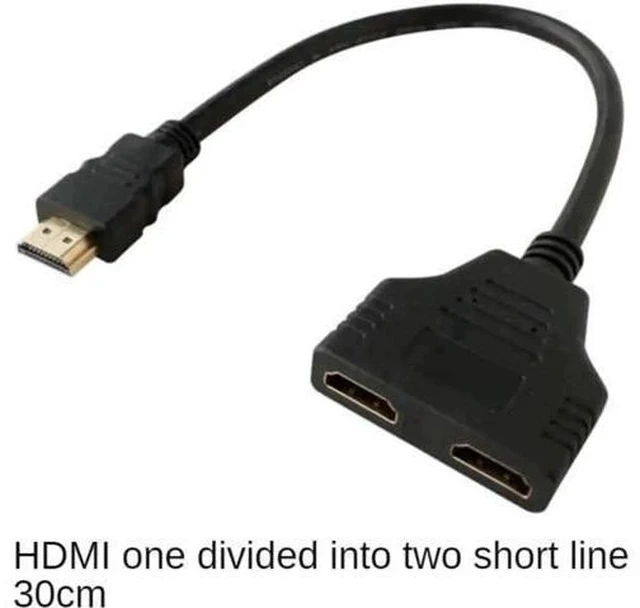 Alt view image 2 of 3 - 1PC HDMI V1.4 Y Splitter Cable, 1 Male to 2 Female Dual Port 1080P HDMI-Compatible 1 In 2 Out Converter Cord
