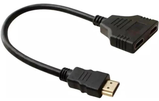 Alt view image 3 of 3 - 1PC HDMI V1.4 Y Splitter Cable, 1 Male to 2 Female Dual Port 1080P HDMI-Compatible 1 In 2 Out Converter Cord