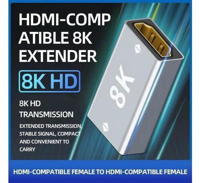 Alt view image 6 of 7 - 2 Pack Aluminum Alloy HDMI 2.1 Female to Female Coupler, 8K HDMI Cable Extender Adapter for HDTV, PS4, PS5, Laptops, Monitors