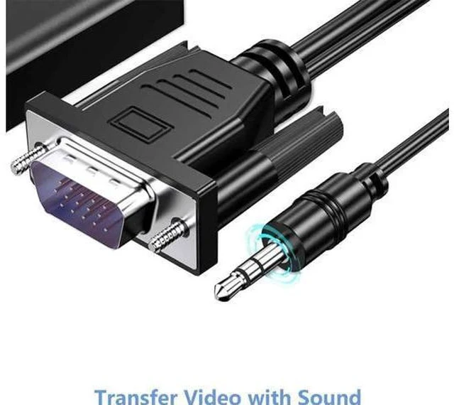 Alt view image 3 of 7 - 1080P VGA Male to HDMI Female Adapter, VGA to HDMI Video Audio Converter with 3.5mm Audio Cable & Power Port, Connect VGA Laptop PC to HDMI Monitor Projector TV