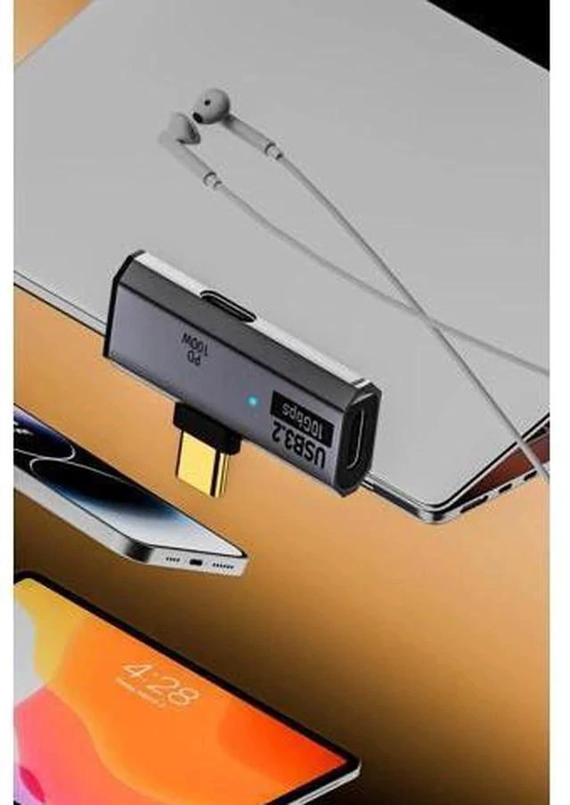 Alt view image 4 of 6 - 2-in-1 USB C Splitter, Grey Dual Type C Audio & 100W Charging Dongle for iPhone 15/16, iPad, Steam Deck, Rog Ally, No Video Transmission