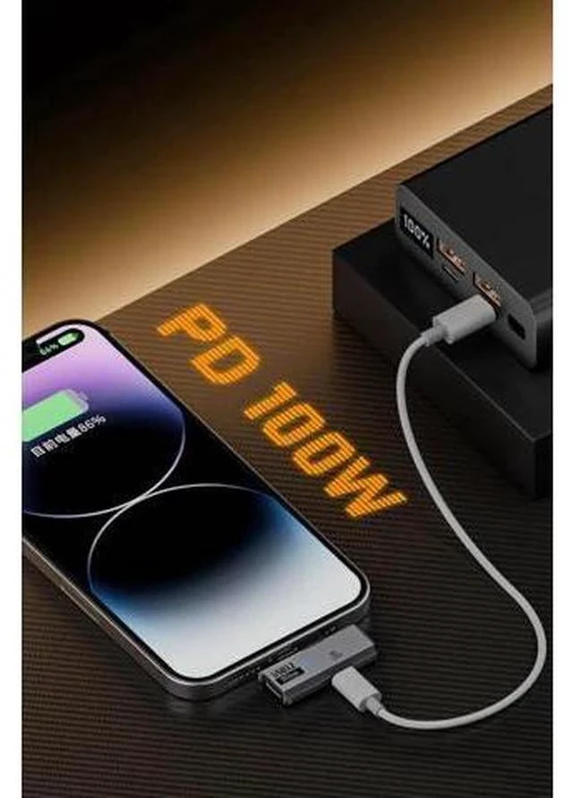 Alt view image 5 of 6 - 2-in-1 USB C Splitter, Grey Dual Type C Audio & 100W Charging Dongle for iPhone 15/16, iPad, Steam Deck, Rog Ally, No Video Transmission