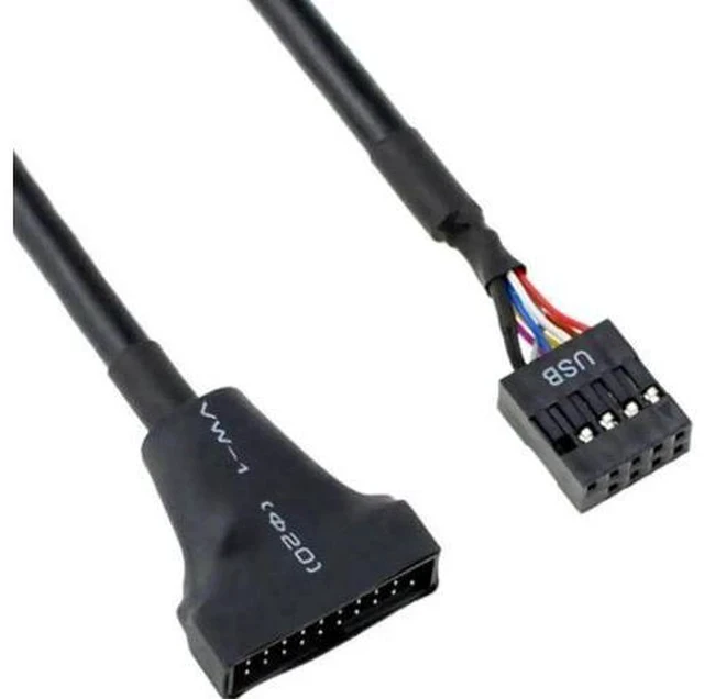 Alt view image 2 of 4 - 20 Pin USB 3.0 Header to 9 Pin USB 2.0 Adapter Cable, Female to Female Converter Wire for Desktop Motherboard