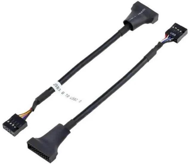 Alt view image 4 of 4 - 20 Pin USB 3.0 Header to 9 Pin USB 2.0 Adapter Cable, Female to Female Converter Wire for Desktop Motherboard
