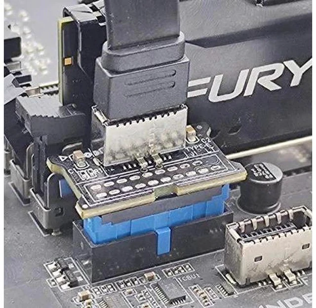 Alt view image 2 of 5 - Motherboard 19/20Pin to USB 3.1 Type-E Front Panel Vertical Adapter, USB 3.0 Header to Type-C Socket Converter