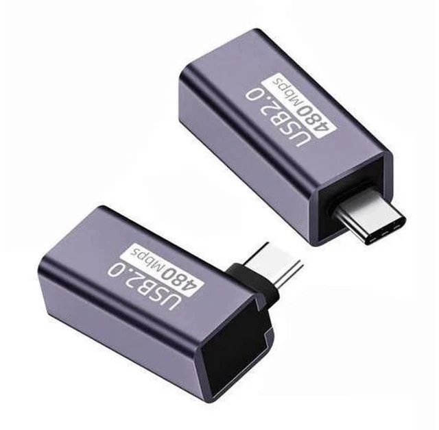 Main image of 2PCS USB 2.0 Type B Female to USB-C Male Adapter, Straight & Angled Converter for Printer, Phone and Storage Disk