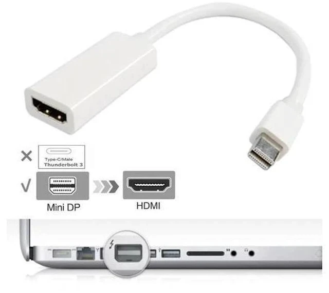 Alt view image 2 of 7 - 0.65ft Mini DisplayPort to HDMI Adapter Cable, Mini DP Male to HDMI Cord for Laptops & Displays