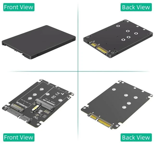 Alt view image 4 of 7 - M.2 SSD to SATA3 External Adapter Enclosure 2-in-1 Converter for NGFF & mSATA Drives, SATA III Portable Hard Drive Case, Dual-Use Design