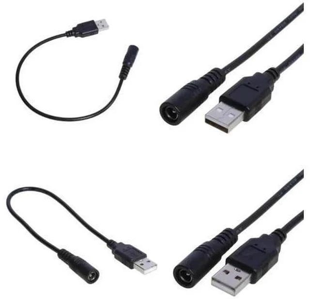 Alt view image 2 of 3 - USB 2.0 Type A Male to DC 5.5mm×2.1mm Female Jack Power Cable, 5V USB to DC Barrel Socket Adapter Cord for USB Fans & Mini Speakers