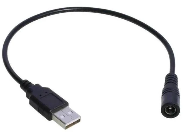 Alt view image 3 of 3 - USB 2.0 Type A Male to DC 5.5mm×2.1mm Female Jack Power Cable, 5V USB to DC Barrel Socket Adapter Cord for USB Fans & Mini Speakers