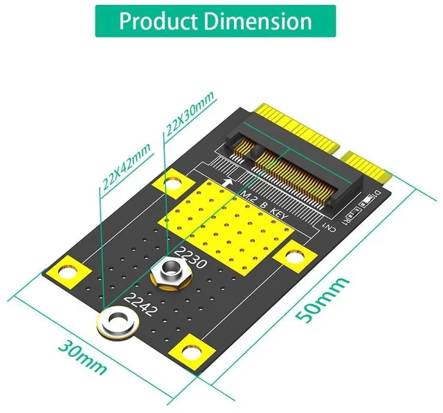 Alt view image 4 of 6 - mSATA to M.2 SATA Adapter Card mSATA to NGFF SSD Converter, Supports 2230 / 2242 M.2 SATA Drives, SSD Expansion Adapter for Desktop / Laptop / Embedded