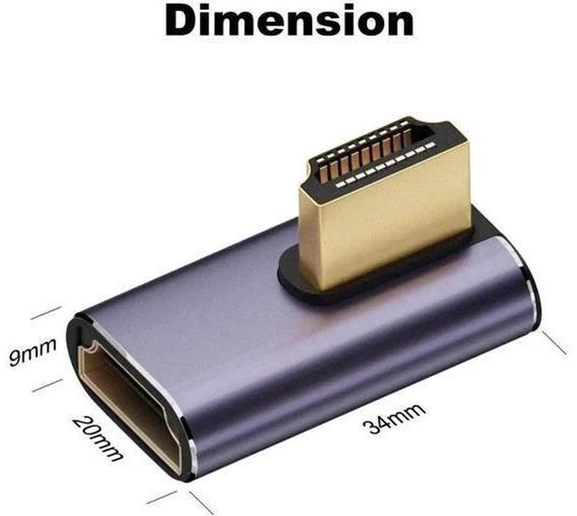 Alt view image 5 of 6 - 2 Pack 8K HDMI 2.1 Right Angle Adapters, Aluminum Alloy 90° Left/Right & 270° HDMI Male to Female Extender Connectors