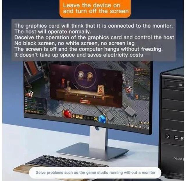Alt view image 7 of 7 - 2PCS DisplayPort Dummy Plug EDID Display Emulator, Headless Ghost Monitor Adapter, Supports 2K 2560x1600@60Hz & 4K 4096x2160@17Hz for GPU Remote Mining Virtual Machine Server