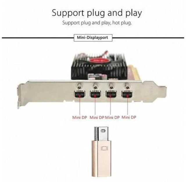 Alt view image 6 of 7 - Gold Mini DP Virtual Display Dummy Plug, 4K Mini DisplayPort Headless Ghost Monitor Emulator with DDC EDID, 4K@17Hz Display Emulator Adapter for Mining Rigs, Remote Desktop, Streaming & Rendering PCs